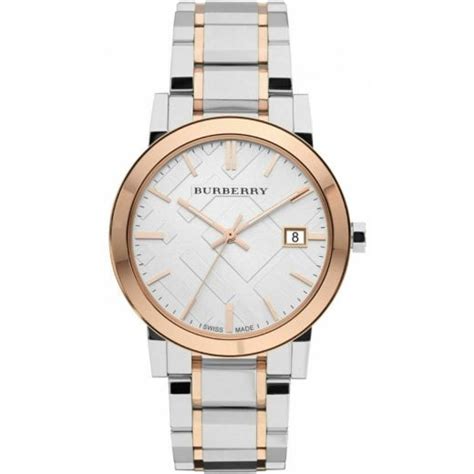 Burberry Unisex Two Tone Check Stamped Watch 